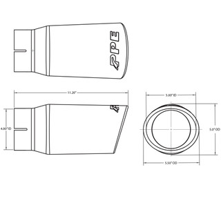 PPE 117020000 EXHAUST TIP STAINLESS 4 INCH ID UNIVERSAL