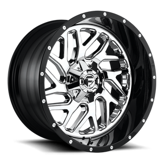 FUEL D21120001847 ALUMINUM WHEELS 20X10 TRITON D211 8 ON 180 CHROME/GLOSS BLACK LIP 124.2 BORE -19 OFFSET MESH SPOKE