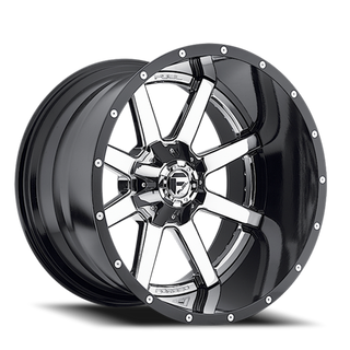 FUEL D26022001850 ALUMINUM WHEELS 22X10 MAVERICK D260 8 ON 180 CHROME/GLOSS BLACK LIP 125.1 BORE -13 OFFSET