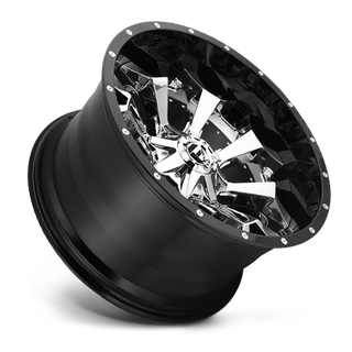 FUEL D24620001747 ALUMINUM WHEELS 20X10 ASSAULT D246 8 ON 170 CHROME/GLOSS BLACK LIP 125.1 BORE -18 OFFSET 8 SPOKE