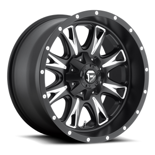 FUEL D51320901750 ALUMINUM WHEELS 20X9 THROTTLE D513 8 ON 170 BLACK MILLED 125.2 BORE 1 OFFSET