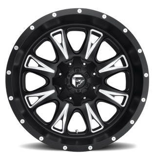 FUEL D51320001750 ALUMINUM WHEELS 20X10 THROTTLE D513 8 ON 170 BLACK MILLED 125.2 BORE -12 OFFSET