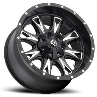 FUEL D51318908257 ALUMINUM WHEELS 18X9 THROTTLE D513 8 ON 165.1 BLACK MILLED 125.2 BORE 20 OFFSET