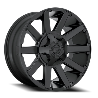 FUEL D43720901857 ALUMINUM WHEELS 20X9 CONTRA D437 8 ON 180 MATTE BLACK 124.2 BORE 20 OFFSET 8 SPOKE