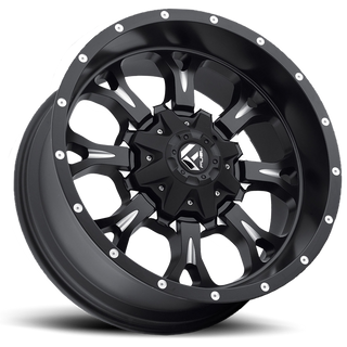 FUEL D51717908245 ALUMINUM WHEELS 17X9 KRANK D517 8 ON 165.1 MATTE BLACK MILLED 125.2 BORE -12 OFFSET