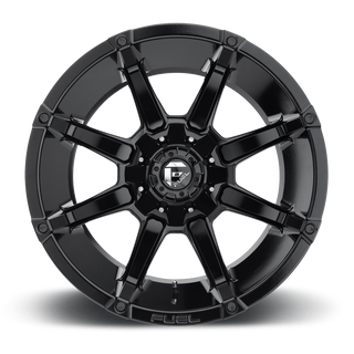 FUEL D57520001850 ALUMINUM WHEELS 20X10 COUPLER D575 8 ON 180 GLOSS BLACK 125.2 BORE -12 OFFSET 8 SPOKE