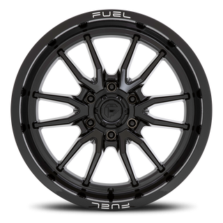 FUEL D76020008247 ALUMINUM WHEELS 20X10 CLASH 6 D760 8 ON 165.1 GLOSS BLACK 125.1 BORE -18 OFFSET MULTI SPOKE