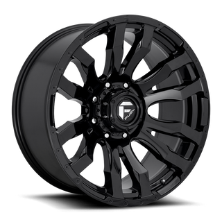 FUEL D67522001847 ALUMINUM WHEELS 22X10 BLITZ D675 8 ON 180 GLOSS BLACK 125.1 BORE -18 OFFSET MULTI SPOKE