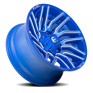 FUEL D77422201847 ALUMINUM WHEELS 22X12 TYPHOON D774 8 ON 180 ANODIZED BLUE MILLED 124.3 BORE -44 OFFSET