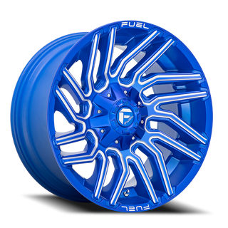 FUEL D77422001747 ALUMINUM WHEELS 22X10 TYPHOON D774 8 ON 170 ANODIZED BLUE MILLED 125.1 BORE -18 OFFSET