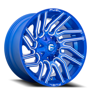 FUEL D77420908250 ALUMINUM WHEELS 20X9 TYPHOON D774 8 ON 165.1 ANODIZED BLUE MILLED 125.2 BORE 1 OFFSET