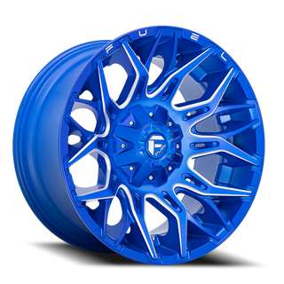 FUEL D77022001747 ALUMINUM WHEELS 22X10 TWITCH D770 8 ON 170 ANODIZED BLUE MILLED 125.1 BORE -18 OFFSET