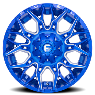 FUEL D77020008247 ALUMINUM WHEELS 20X10 TWITCH D770 8 ON 165.1 ANODIZED BLUE MILLED 125.2 BORE -18 OFFSET