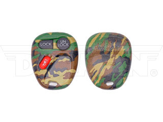DORMAN 13622GNC KEYLESS REMOTE CASE - GREEN WOODLAND CAMO 2001-2002 GM SILVERADO/SIERRA 2500HD/3500HD