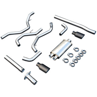 PPE 317030020 EXHAUST CAT BACK FORD F150 (2009-2014) RAW TUBE BLACK TIPS