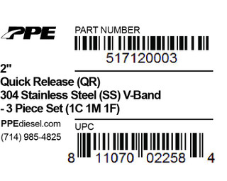PPE 517120003 2.0 INCH V BAND 3 PIECE SET 1C 1M 1F QR