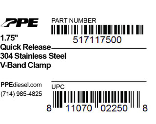 PPE 517117500 1.75 INCH V BAND CLAMP STAINLESS STEEL QUICK RELEASE