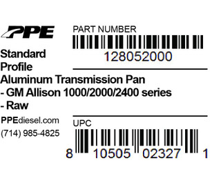 PPE 128052000 PPE TRANS PAN STANDARD DEPTH GM ALLISON 1000 AND 2000 SERIES 1000 AND 2000 SERIES RAW