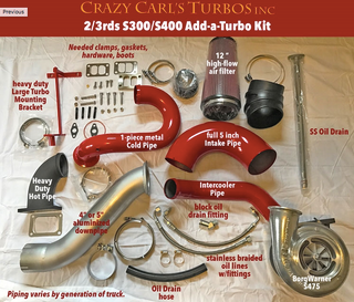 CRAZY CARL'S TURBO S300 2/3 TWIN TURBO KIT W/475 1998.5-2002 DODGE CUMMINS 5.9L