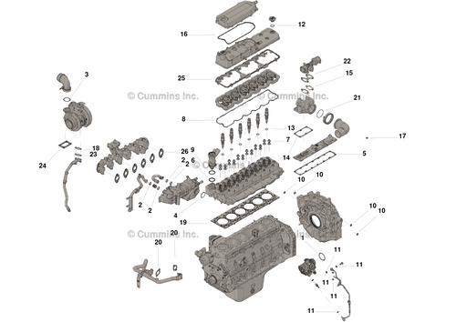 CUMMINS 4376090 OEM UPPER ENGINE GASKET KIT – ISB 6.7L (2013–2018)