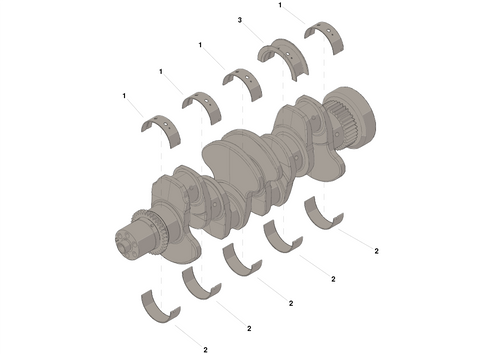CUMMINS 4955856 OEM MAIN BEARING SET (.010) – 5.9L/6.7L (1989–2018)