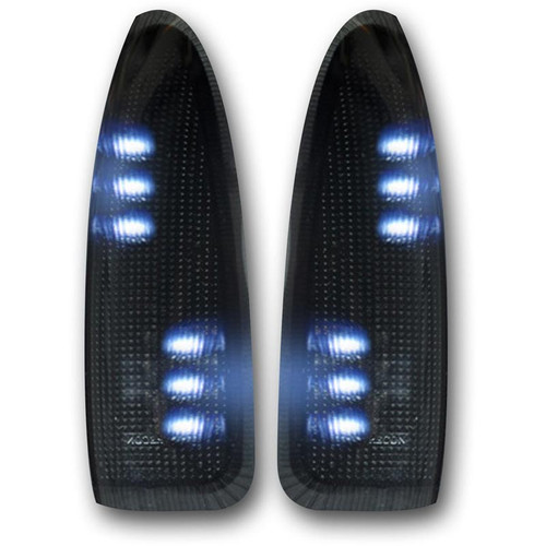 RECON 264120WHBK SMOKED/WHITE LED MIRROR LIGHTS FOR 2003-2007 FORD F-250/350 SUPER DUTY | 2003-2005 FORD EXCURSION