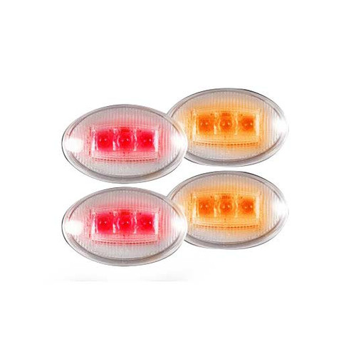 RECON 264132CL CLEAR 4-PC LED DUALLY FENDER LIGHTS 1999-2010 FORD SUPER DUTY DUALLY