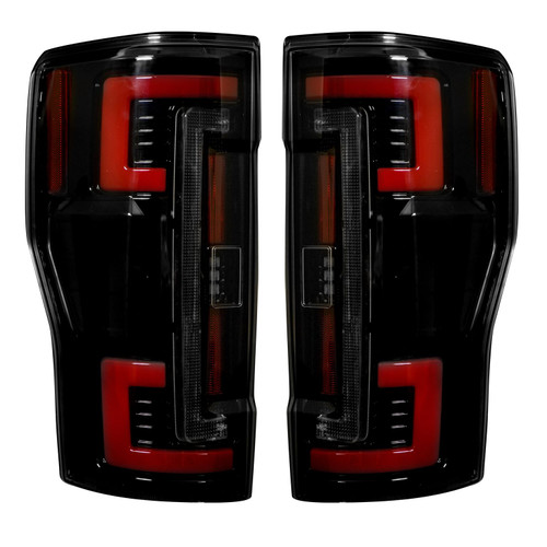 RECON 264299LEDBK DUAL U-BAR SMOKED LENS OLED TAIL LIGHTS FOR 2017-2019 FORD SUPER DUTY