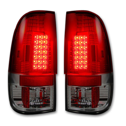 RECON 264172RD RED LED TAIL LIGHTS FOR 1999-2007 FORD SUPER DUTY | 1997-2003 FORD F-150 (STYLE SIDE)