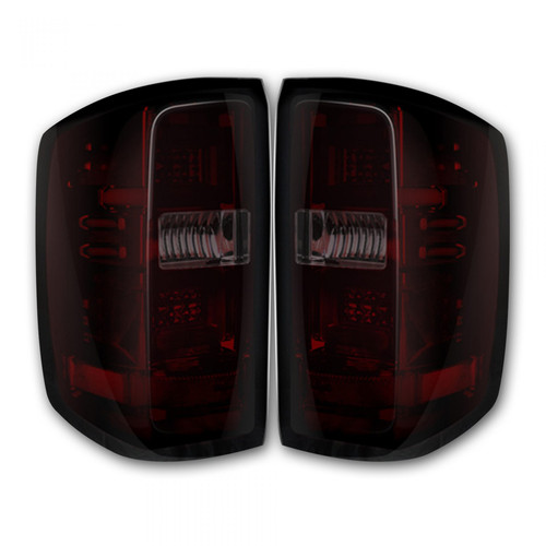RECON 264238RBK DARK RED SMOKED OLED TAIL LIGHTS FOR 2014-2018 CHEVY SILVERADO 1500 | 2015-2019 SILVERADO 2500/3500HD