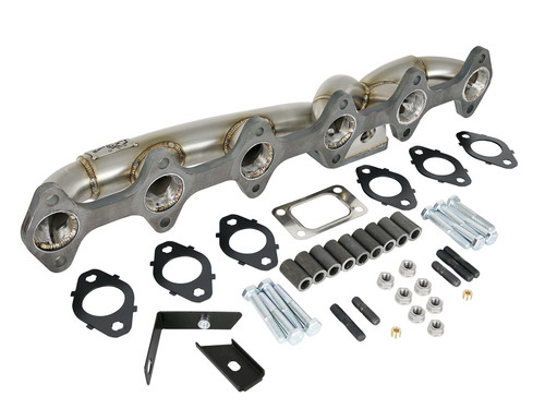 AFE POWER 48-32017 TWISTED STEEL 304 STAINLESS STEEL T3 HEADER FOR 03-07 CUMMINS 5.9L