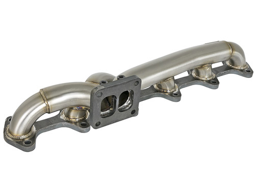 AFE POWER 48-32018 TWISTED STEEL 304 STAINLESS STEEL HEADER W/ T4 FLANGE FOR 03-07 5.9L CUMMINS