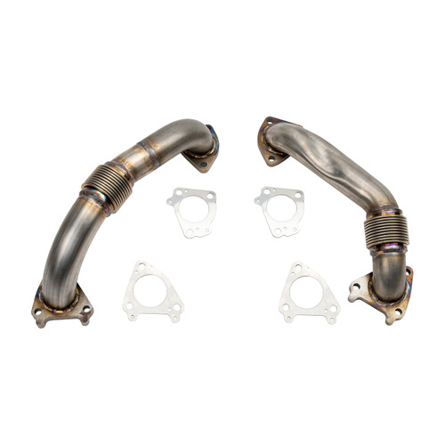 WEHRLI CUSTOM FAB WCF100590  01-04 CHEVROLET 6.6L DURAMAX LB7 2IN STAINLESS UP PIPE KIT W/GASKETS - SINGLE TURBO