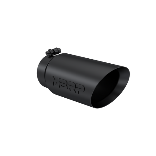 MBRP T5053BLK BLACK ANGLED DUAL WALLED EXHAUST TIP — 4" INLET, 5" OUTLET, 12" LENGTH