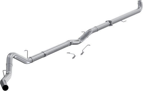 MBRP S6005SLM 4 " DOWNPIPE-BACK NO MUFFLER SINGLE SIDE EXIT T409 STAINLESS STEEL FOR 01-04 GM SIERRA/SILVERADO WITH 6.6L DURAMAX ENGINE