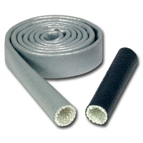 THERMO TEC 18076-10 HEAT SLEEVE 3/4 INCH X 10 FOOT BRAIDED FIBERGLASS 500-2200 DEGREE F SILVER