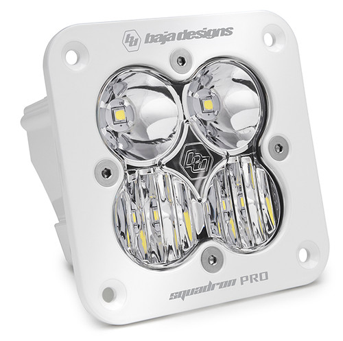 BAJA DESIGNS 491003WT SQUADRON PRO FLUSH MOUNT WHITE DRIVING/COMBO PATTERN LED LIGHT POD - CLEAR
