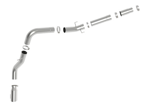 AFE 49-42078-P LARGE BORE-HD 5" 409 STAINLESS STEEL DPF-BACK EXHAUST SYSTEM FOR 19-24 CUMMINS 6.7L