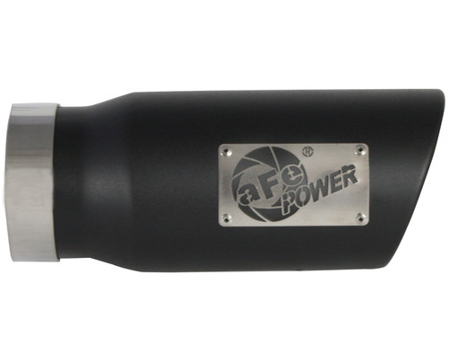 AFE 49T40501-B12 MACH FORCE-XP 4" 409 STAINLESS STEEL EXHAUST TIP 4"" X 5" OUT X 12" L BOLT-ON RIGHT