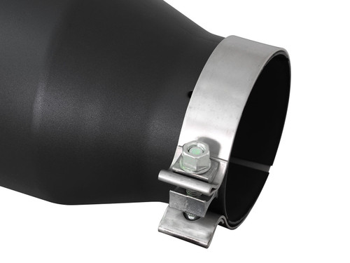 AFE 49T40602-B15 MACH FORCE-XP 4" 409 STAINLESS STEEL EXHAUST TIP 4"" X 6" OUT X 15" L BOLT-ON LEFT
