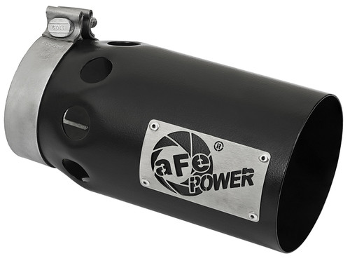 AFE 49T40501-B10 REBEL XD SERIES 4" 409 STAINLESS STEEL EXHAUST TIP 4"" X 5" OUT X 10" L BOLT-ON RIGHT