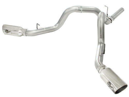 AFE 49-44043-P LARGE BORE-HD 4" 409 STAINLESS STEEL DPF-BACK EXHAUST SYSTEM FOR 11-16 GM DURAMAX 6.6L