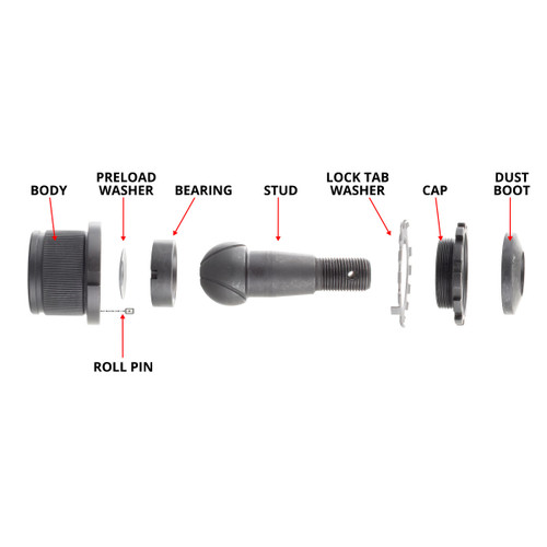 SYNERGY 4123KN HD KNURLED ADJUSTABLE BALL JOINT KIT FOR 03-13 DODGE RAM 1500/2500/3500 4X4
