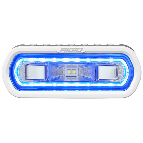 RIGID INDUSTRIES 51101 SR-L SERIES MARINE SPREADER POD 2 WIRE SURFACE MOUNT WHITE WITH BLUE HALO