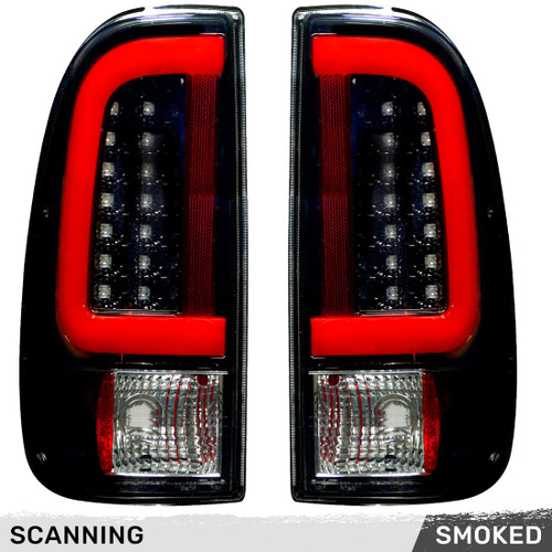 RECON 264293BKS SMOKED OLED SCANNING LED TAIL LIGHTS FOR 2008-2016 FORD SUPER DUTY RECON 264293BKS SMOKED OLED SCANNING LED TAIL LIGHTS FOR 2008-2016 FORD SUPER DUTY