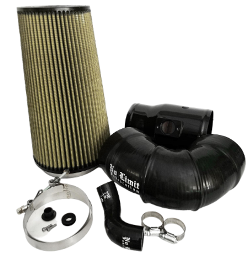 NO LIMIT FAB 64CAIBP5 BLACK COLD AIR INTAKE WITH PG7 FILTER FOR MOD TURBO 5 INCH INLET FOR 08-10 FORD 6.4L POWERSTROKE