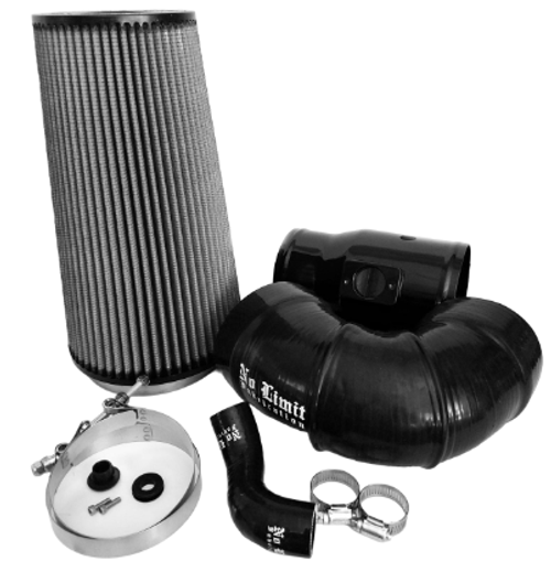 NO LIMIT FAB 64CAIBD5.5 BLACK COLD AIR INTAKE WITH 5.5" DRY FILTER FITS MOD TURBO FOR 08-10 FORD 6.4L POWERSTROKE