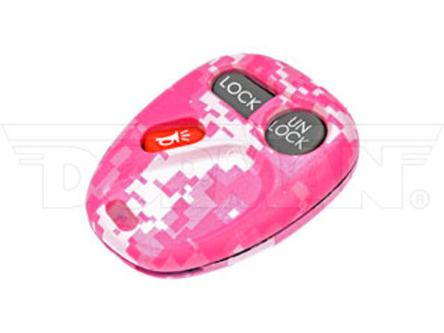 DORMAN 13622PKC KEYLESS REMOTE CASE - PINK DIGITAL CAMO 2001-2002 GM SILVERADO/SIERRA 2500HD/3500HD