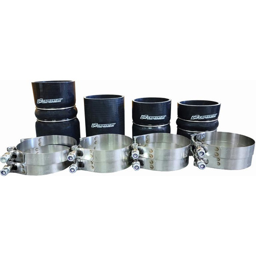 CNC FABRICATION 423026 INTERCOOLER HOSE & CLAMP KIT - BLACK FOR 2008-2010 FORD 6.4L POWERSTROKE ENGINE