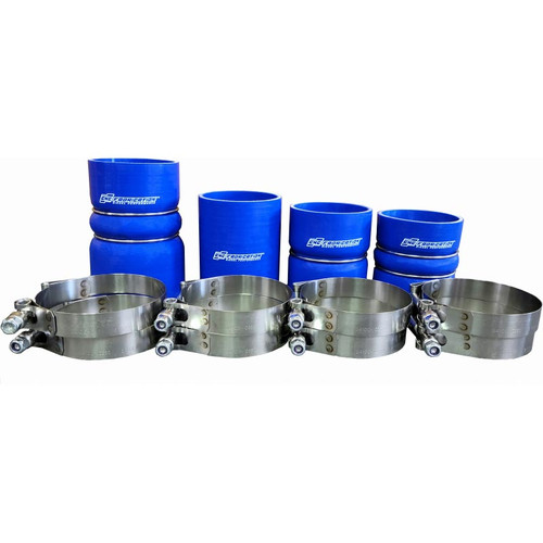 CNC FABRICATION 423027 INTERCOOLER HOSE & CLAMP KIT - BLUE FOR 2008-2010 FORD 6.4L POWERSTROKE ENGINE